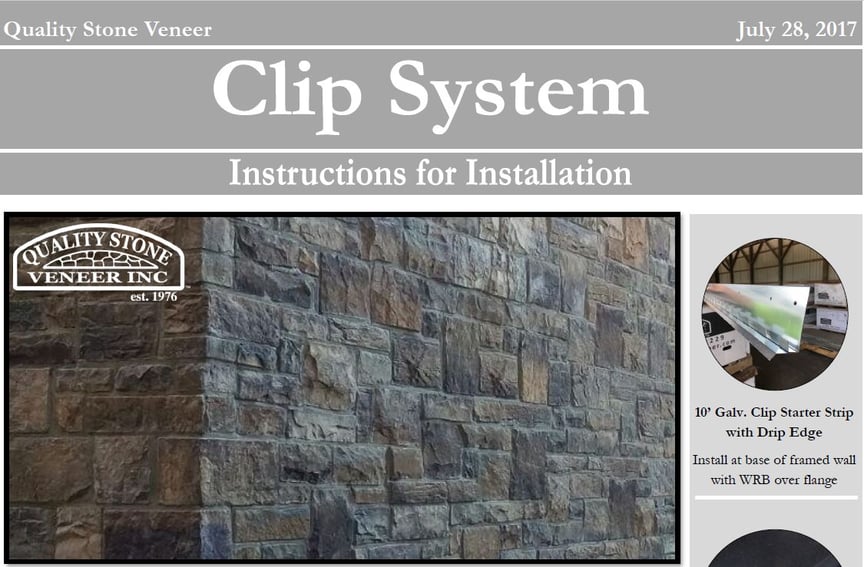 Clip & Panelized Systems Quality Stone Veneer, Inc.